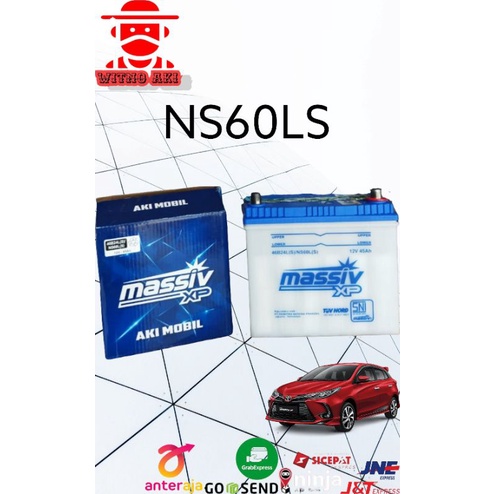 Jual Aki mobil toyota yaris massiv xp ns60ls aki basah 12v45ah 46b24ls