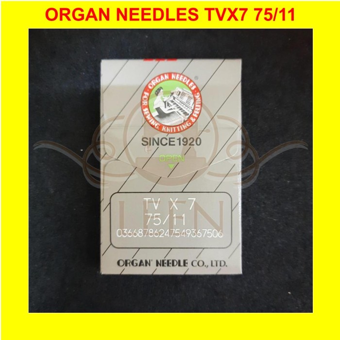 Jarum ORGAN TVx7 11 Ori Needles TV x 7 Mesin Jahit Mike Up Rantai LEEN