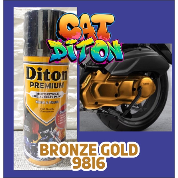 Cat motor diton premium 9816 bronze gold cat untuk blok mesin