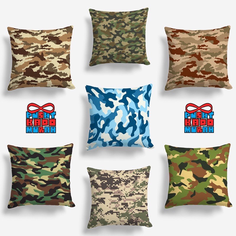 Bantal Sofa Motif Camo Army Tentara 40x40 cm - Pusat Kado Murah