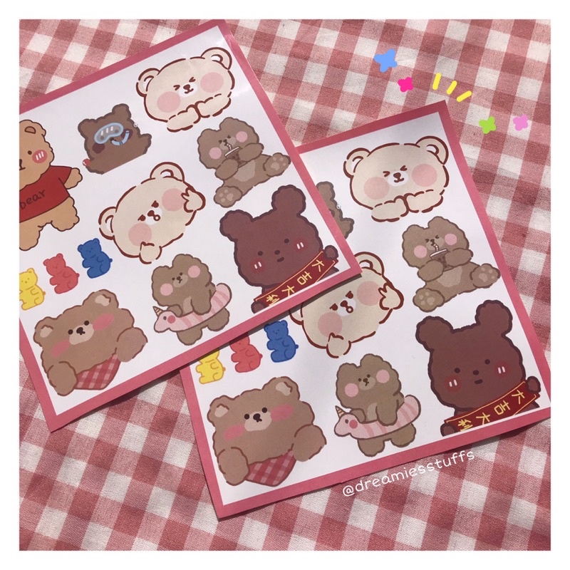

(Dream) Cutie bear deco sticker (non cutting)