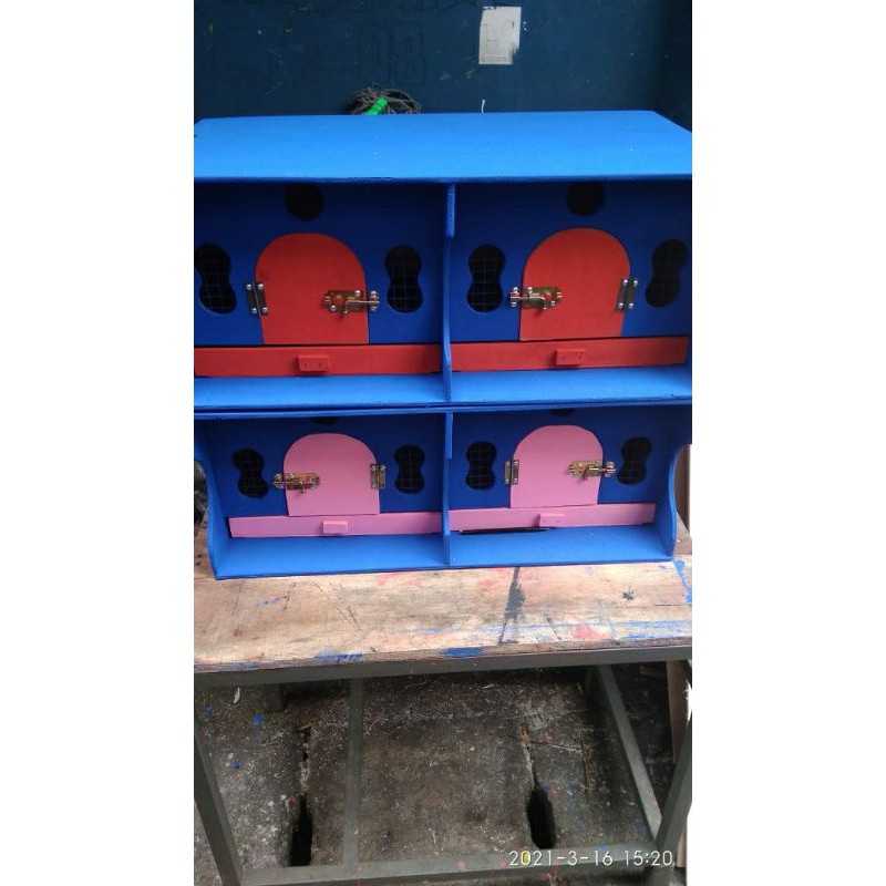 KANDANG BURUNG DARA 2 PINTU GANDENG