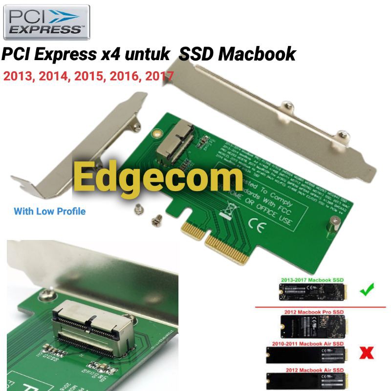 PCIe x4 to SSD MacBook Air/Pro 2013, 2014, 2015, 2016, 2017 Adapter