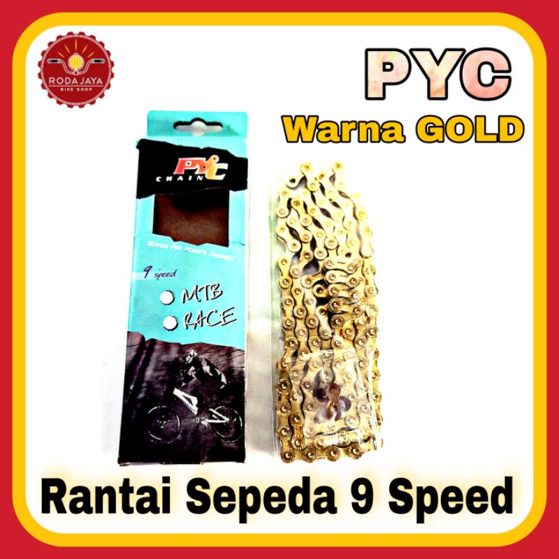 PYC Rantai Sepeda 9 Speed Gold