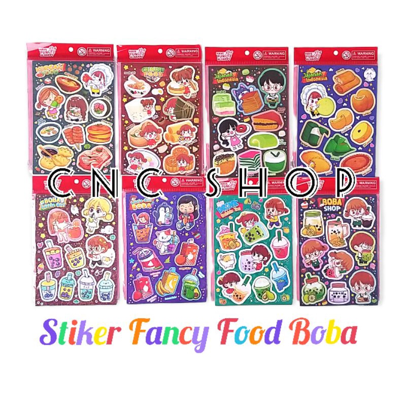 Stiker Gambar Fancy / Food Makanan / Boba Series Lucu Bahan Spons Murah