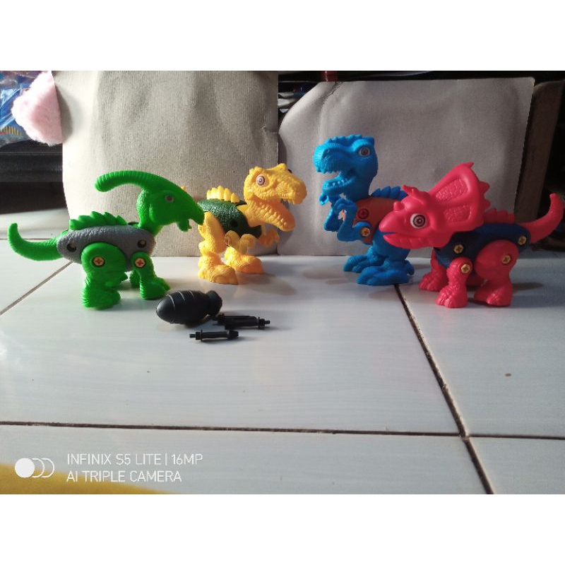 mainan diy puzzle dinosaurus bongkar pasang assembly series