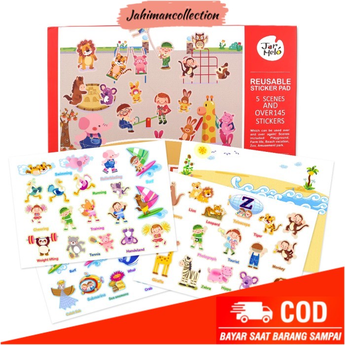

✨ BISA COD ✨ Joan Miro reusable Sticker Pad - buku sticker Pasang ulang - city park