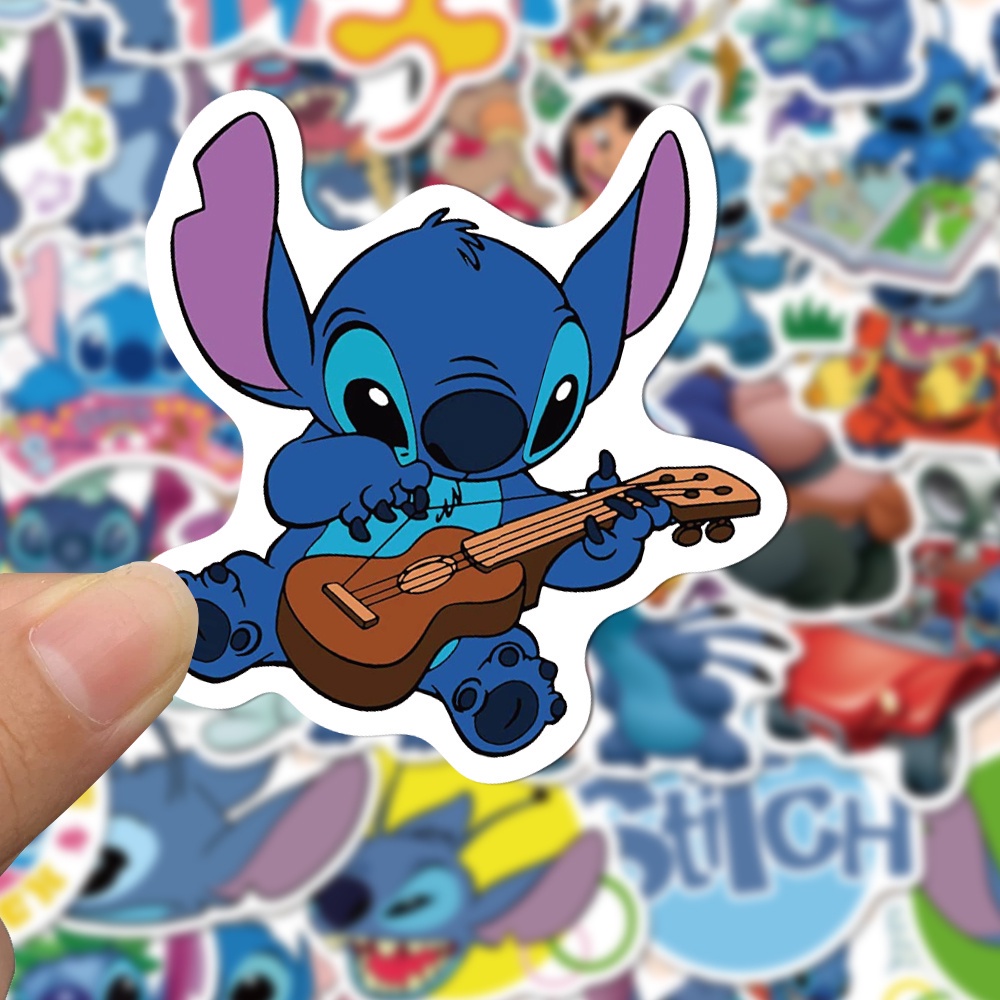 50 Pcs Stiker Motif Kartun Lilo &amp; Stitch Tahan Air Untuk Dekorasi Laptop / Cangkir Air