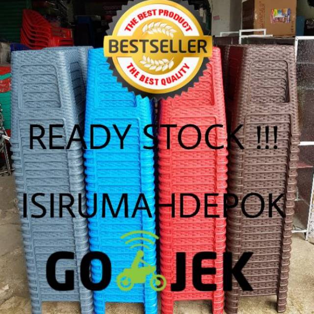  Kursi  Baso Resto Cafe Plastik  Motif Rotan Anyam  Modern 