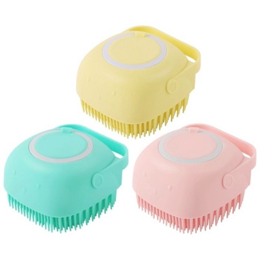 Dispenser Sikat Mandi Silikon Shower Brush Silicone