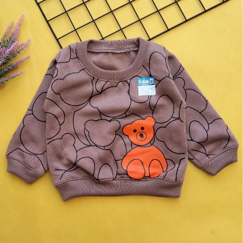 sweater mantel bayi fleece 3-12 bulan motif bear