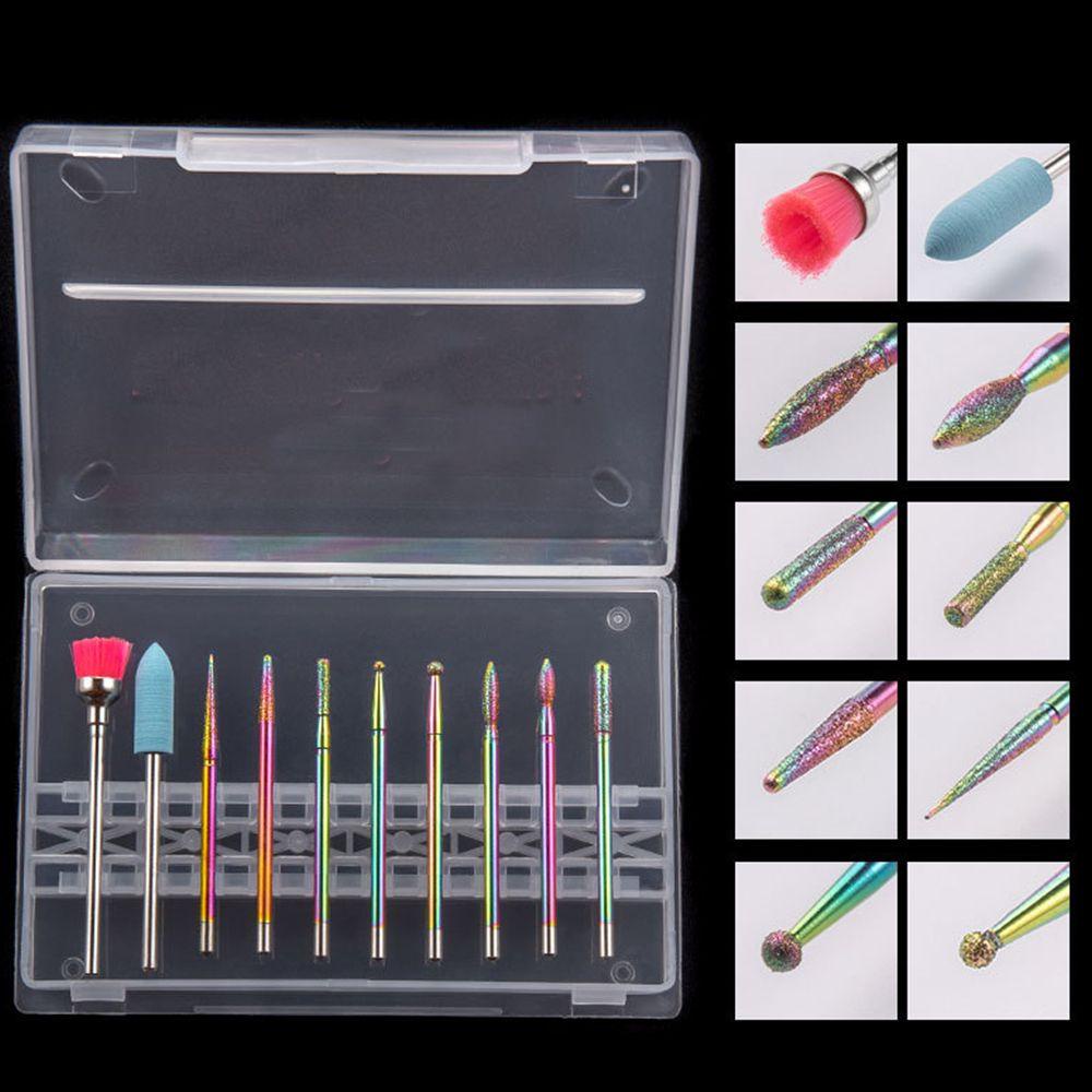 Agustina Set Gerinda Kuku Portable Profesional Berputar Milling Cutter Alat Perawatan Kuku Manicure Pedicure Tools Alloy Nail Sanding Tool
