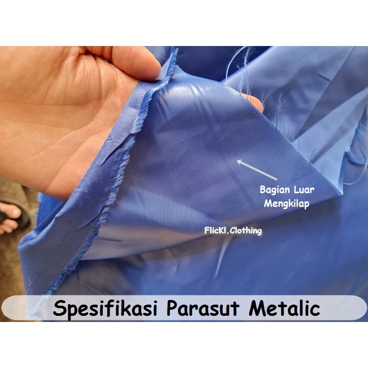 Bahan Kain Parasut Parasit Metalic Waterproof Anti Air Windbrake Jaket Bomber Celemek