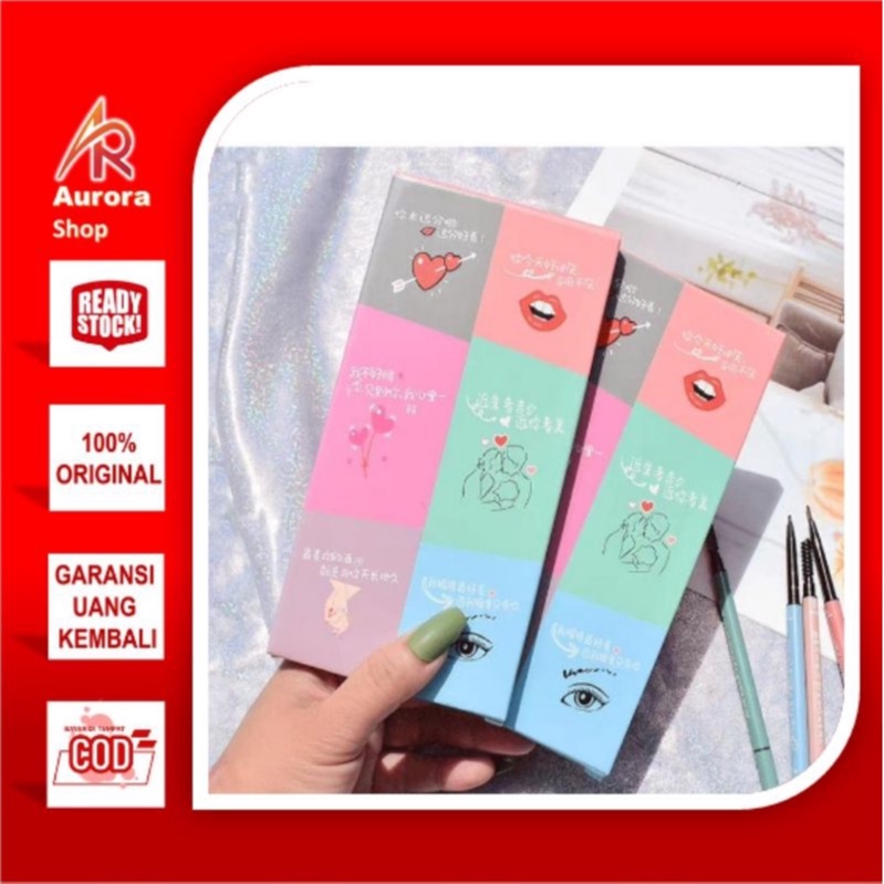 Lameila Pensil Alis Eyebrow Geometry Color Double Head 1 Set 6 PCS 838