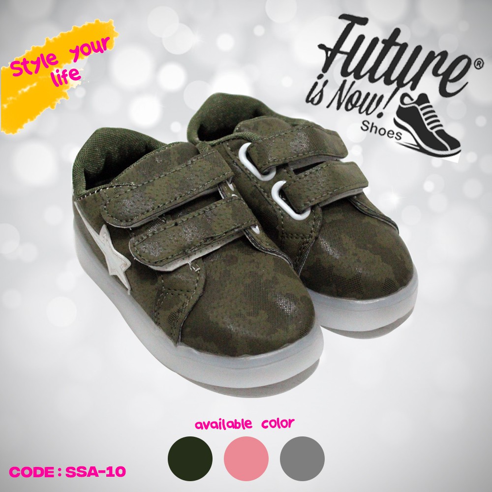 SSA-10 | SEPATU STAR - Sepatu Anak Lampu LED - Sepatu Sekolah Nyala -  Import