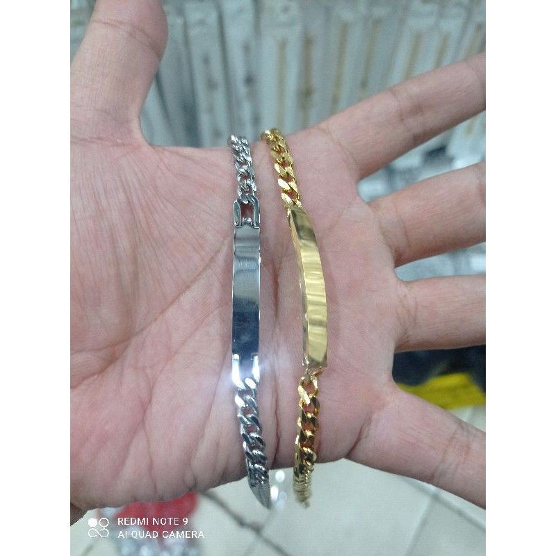 Gelang Tangan Plat rantai sisik naga Titanium