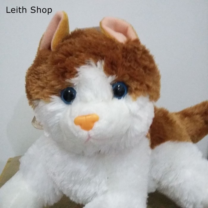 Boneka Kucing Coklat Cat Cute Lucu Lying Animal Doll Hadiah Anggora