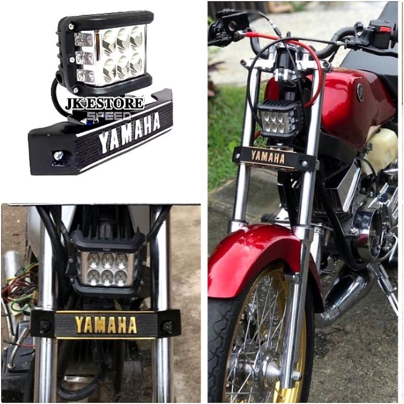 Emblem Logo Kumis Yamaha Rxs Rx king Rxk Rxking YT Ori warna Logo kuning putih