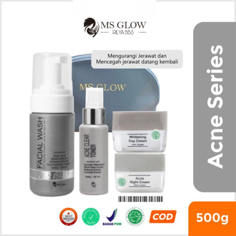 MS GLOW ACNE SERIES 1 PAKET 4 ITEM