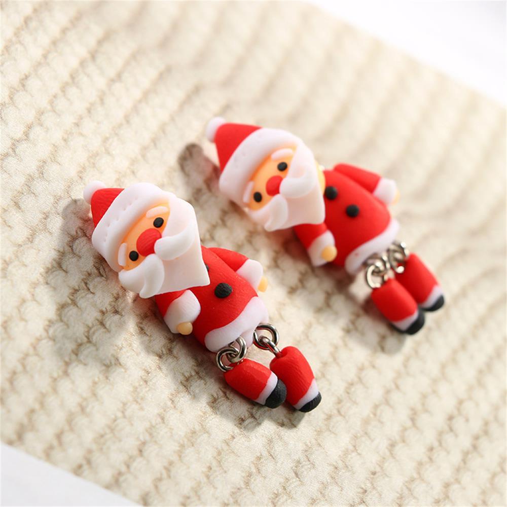 R-bunga 1pasang Anting Natal Fashion Hewan Handmade Polymer Clay