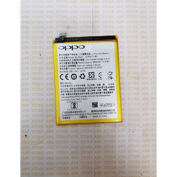 Batre Baterai Battery Oppo F3 Plus BLP623 Original