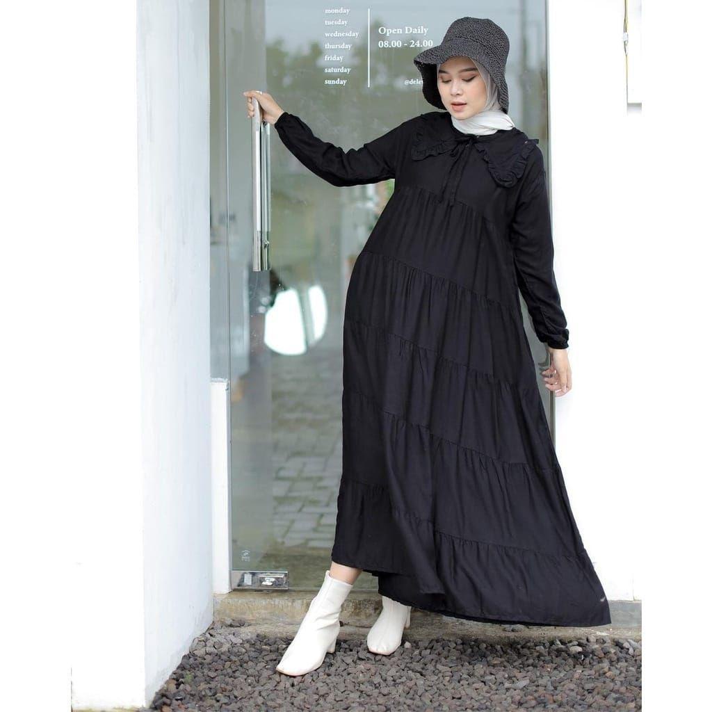 LONG TUNIK RUFFLE | CRINCLE MIDI DRESS