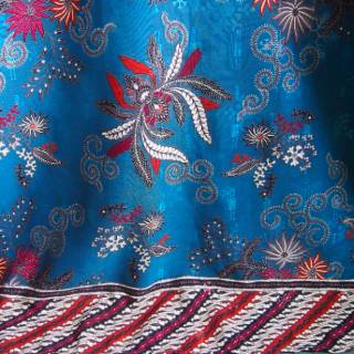  Gamis  batik  biru 3xl ld 120cm big size Shopee  Indonesia