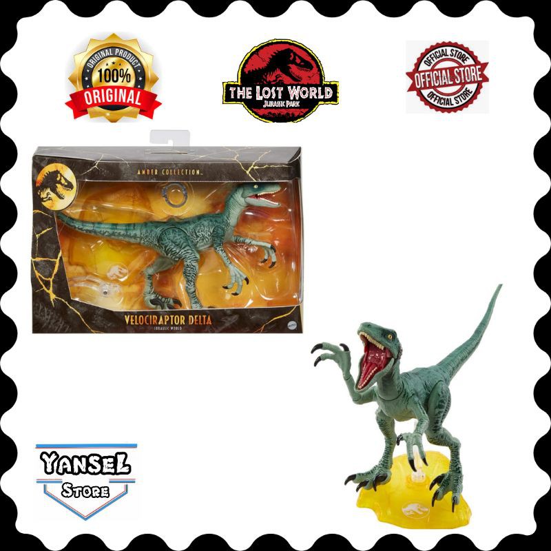 Jurassic World Amber Collection Velociraptor Delta figure