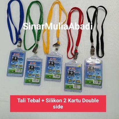 

Set Tali Lanyard Tebal dan Name Tag 2 slot Kartu Bahan Silikon Kaku Lentur