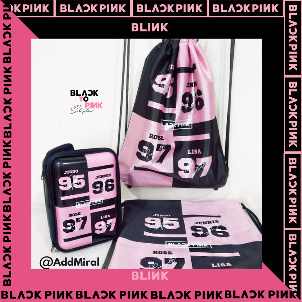 PAKET TAS BLACKPINK KOTAK PENSIL MODEL SMIGGLE BLACKPINK BLINK