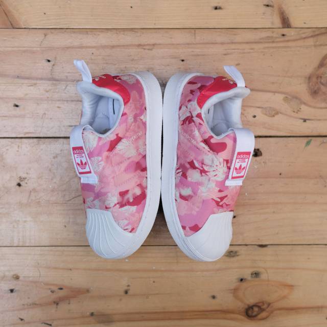 Sepatu Anak Original Adidas Superstar 360 Pink Leaf Print