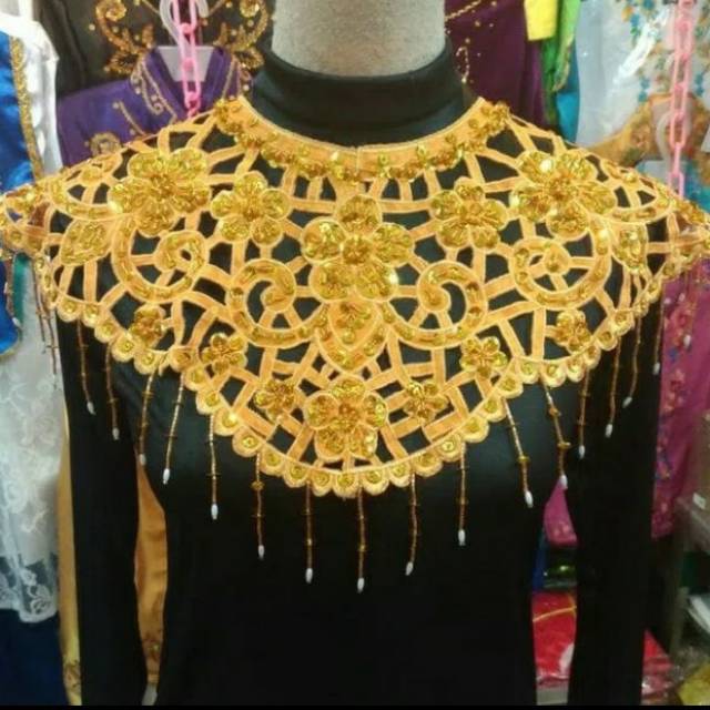 Aksesoris Teratai Dada Payet Baju Adat & Tari // Aksesoris Penutup Dada // Teratai Betawi