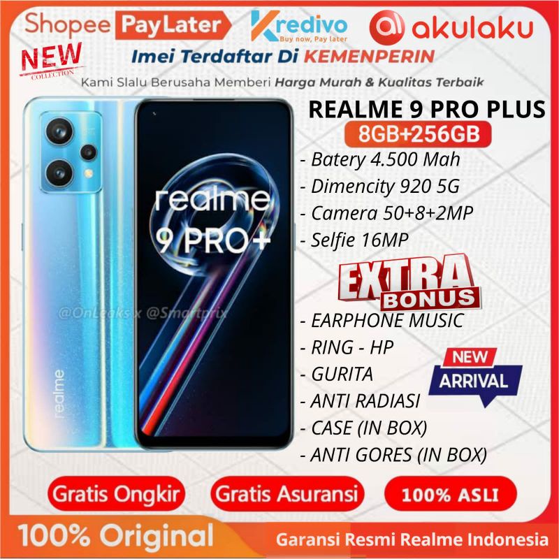 Realme 9 Pro Plus + 5G Ram 8GB Rom 256GB 8/128 & 8/256 Garansi Resmi Realme 1 Tahun