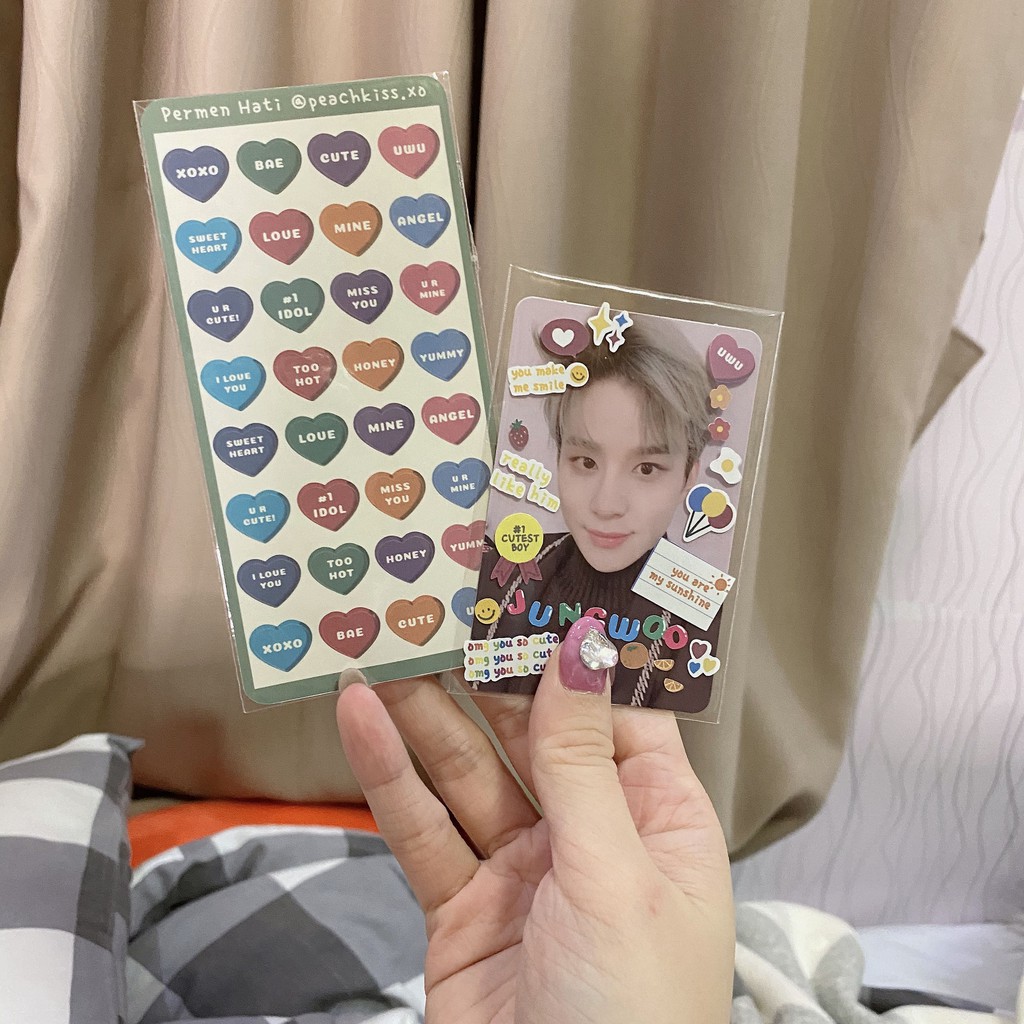 Stiker Dekorasi Photocard / Jurnal / Polcos Permen Hati (Waterproof) by @peachkiss.xo