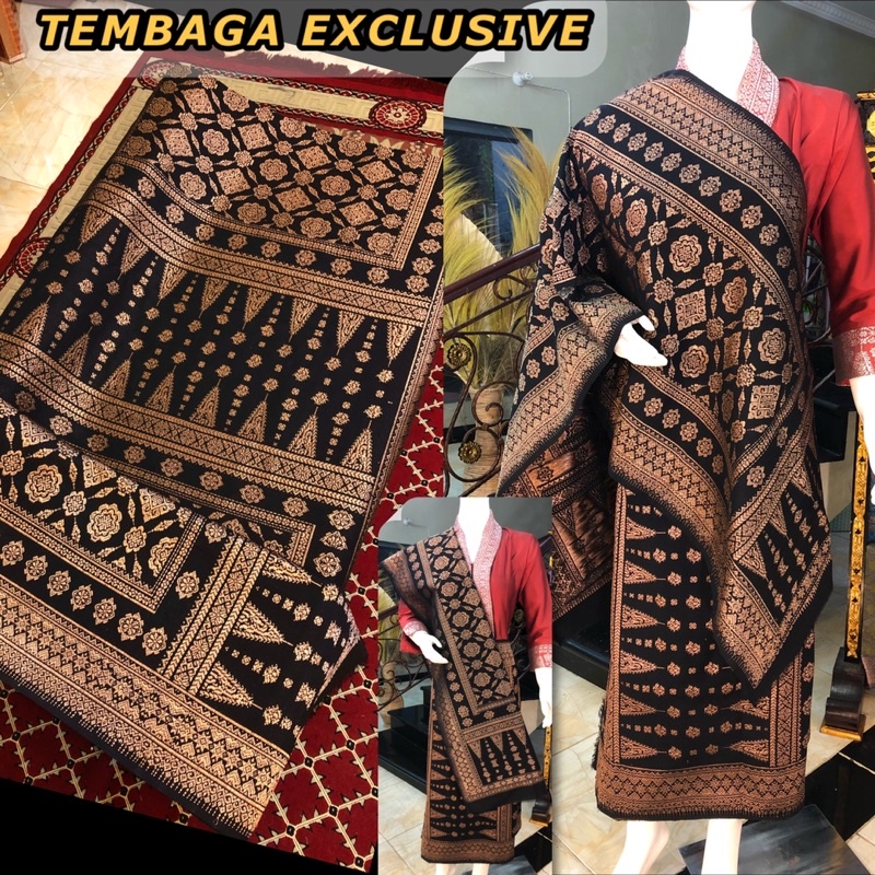 EXCLUSIVE Lepus Tembaga ORI warna alam Hitam/ Songket Palembang asli Tenun Tangan. (ilham Songket).