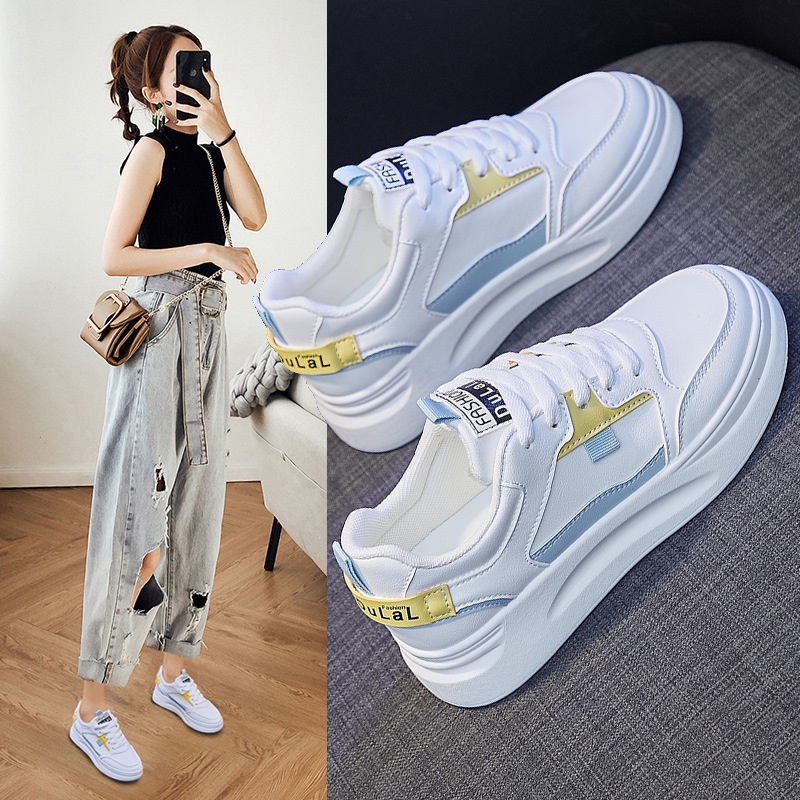 [Import] Taspopo 1015 Sepatu Sneaker Kasual Wanita Bertali Korea Original Luar Negeri Murah Premium