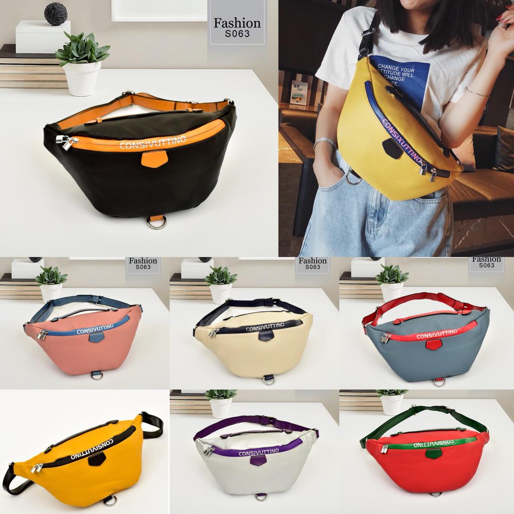 SALE MEWAH  FASHION BUMBAG CONSIVUTTINO S063 LAV WAISTBAG LV TAS PINGGANG WANITA TAS DADA BATAM