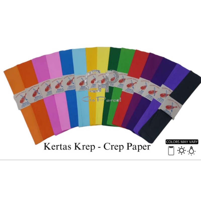 ( Ecer ) KERTAS KREP / TISU CREPP / TISSUE - WRINKLE PAPER DIY PRAKARYA DEKORASI PESTA ULANG TAHUN HIASAN KADO KERAJINAN TANGAN