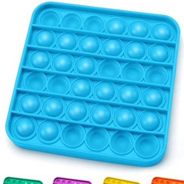 MAINAN POP IT FIDGET TOY/ Mainan Gelembung Push ANTI Stress SILICONE / Mainan untuk Anti Stress-KOTAK BIRU