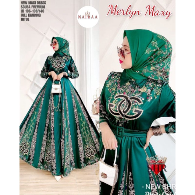 GHUI ~ Ori SHR | MERLYN MAXI DRESS GURITA KATUN LINEN & SCUBA JOTOL & LEMON ORI SHR 100% / LIOPA