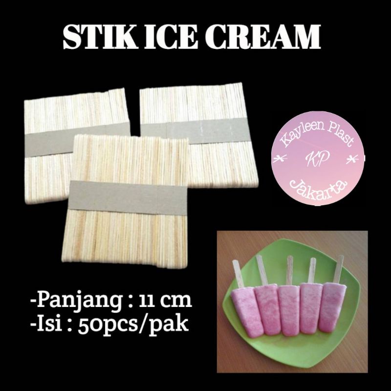 Stik Gagang Es Krim / Stik Kayu Isi 50 batang / Pack