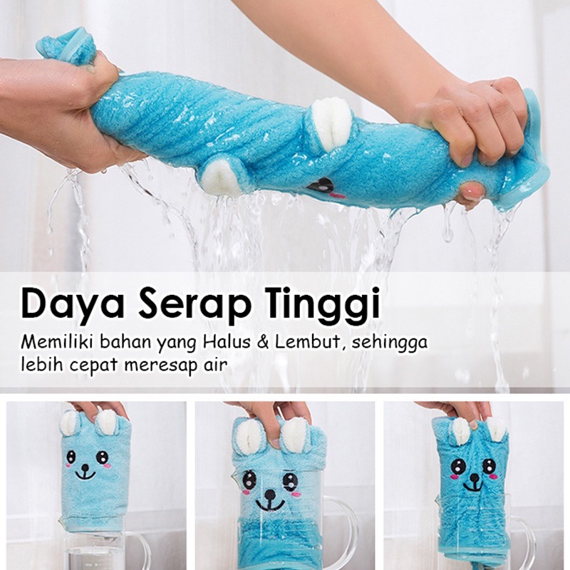 Handuk Mandi Dewasa Handuk Microfiber Bordir Mata/ Kuping Timbul Sport Ukuran 70x140cm (HSETA-B)