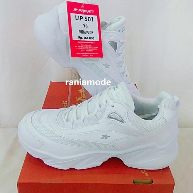 Raniamode/sepatu sneaker pro att putih fashion wanita lip 501 termurah