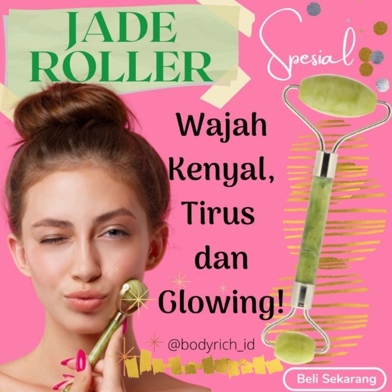 Alat Perawatan Muka Penirus Wajah Jade Roller Massage