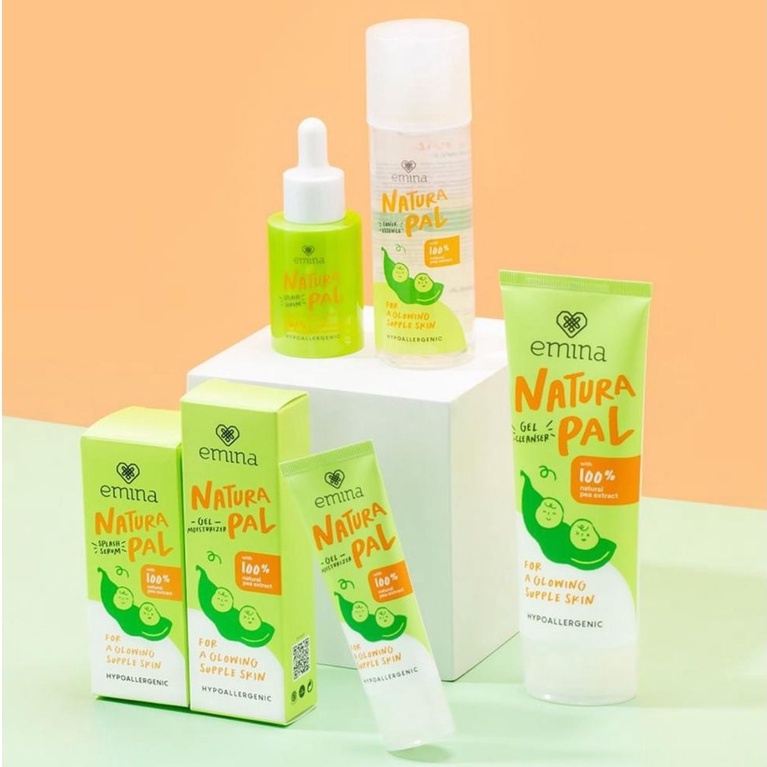 Emina Natura Pal Series (Gel Cleanser /Gel Moisturizer/Toner Essence/ Splash Serum )