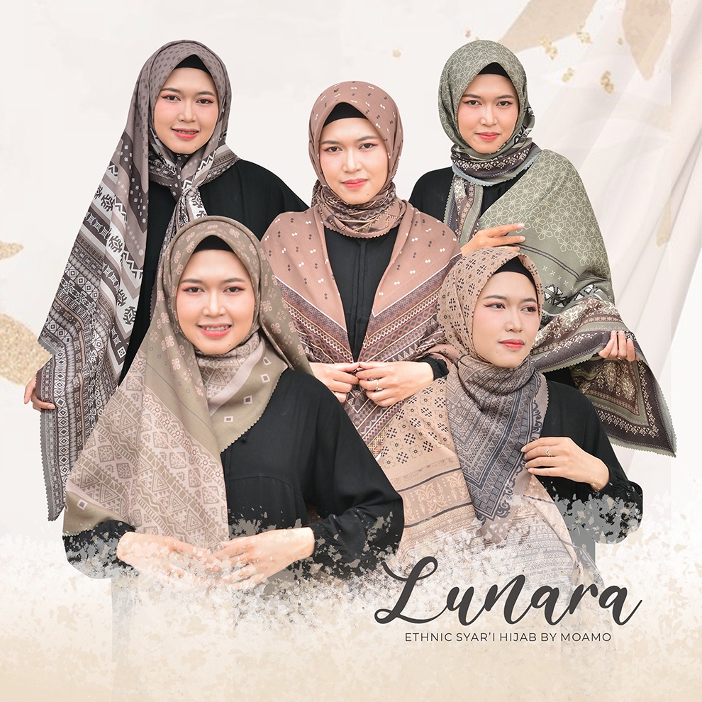 Hijab Jumbo | Kerudung Segi Empat Motif | Jilbab Syar'i Lunara Series