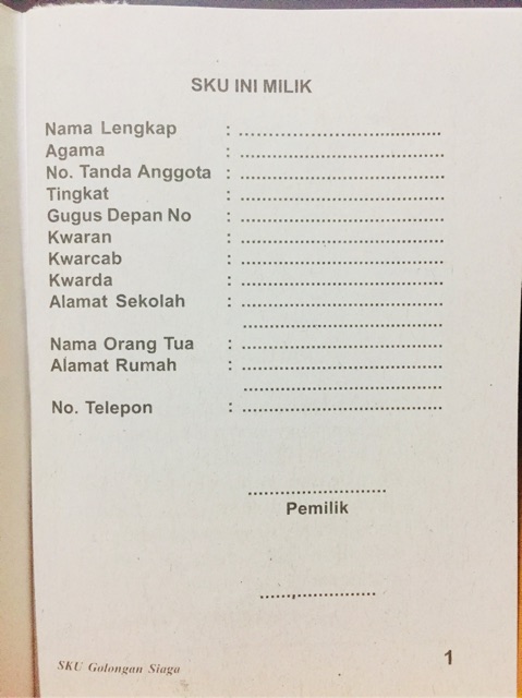 Buku SKU Pramuka (Siaga Penggalang Penegak)