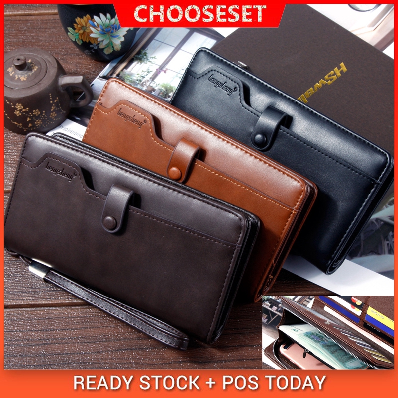 Dompet Panjang Bahan Kulit dengan Resleting untuk Pria Dompet Panjang Bahan Kulit dengan Resleting untuk Pria
