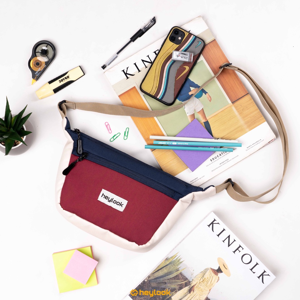 Tas Selempang Pria Wanita Sierra Tas Dsitro Tas Slempang Mini Heylook - MAROON HEYLOOK Official