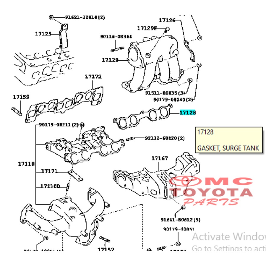 Paking Packing Gasket Manifold Kijang Kapsul Efi 17128-13020